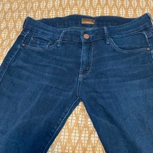 MOTHER brand dark denim skinny jean style. In great condition with no holes.